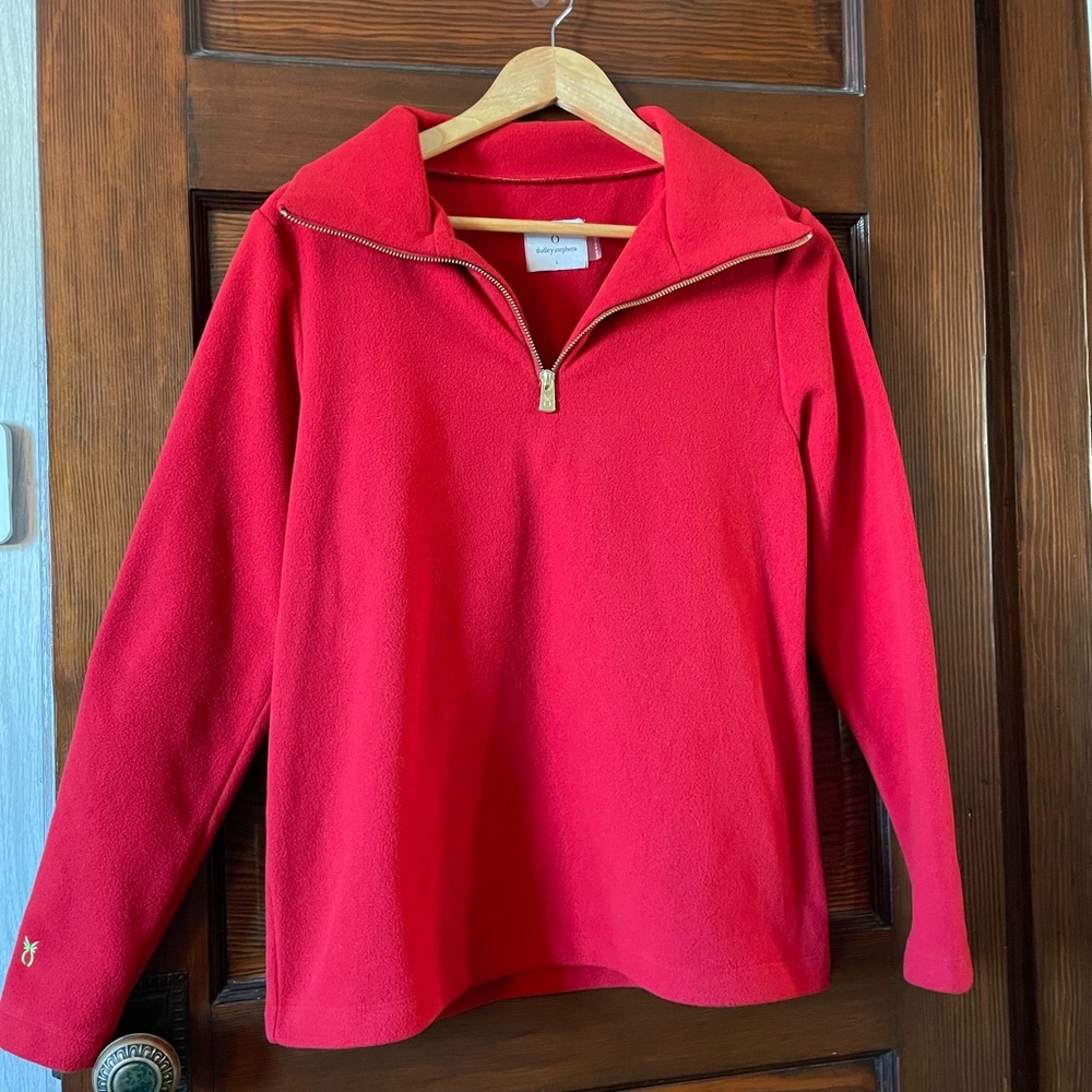 Dudley Stephens pullover red quarter zip jacket size L